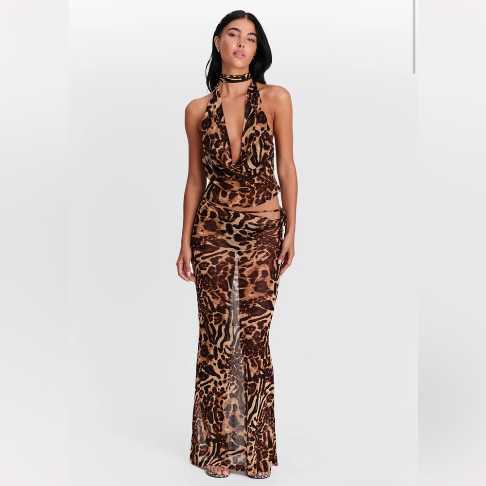 Aubrey Top & Skirt - Leopard Print